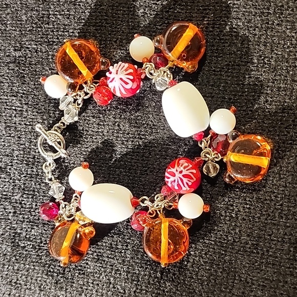Lampwork Snowman ⛄️ Glass Bead Bracelet - Picture 6 of 7